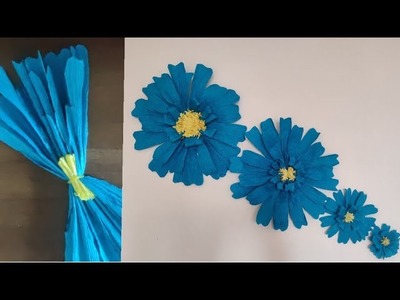How to make Giant Crepe Paper flower,Wall decor ideas,Handmade Paper flower Backdrop@PaperSai Art's