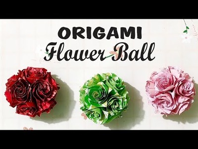 How To make Origami Rose Flower Ball - No Glue - Step By Step Tutorial
