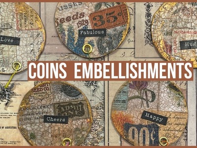 ????????‍♀️Junk journal coins embellishments