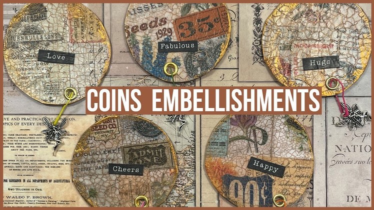 ????????‍♀️Junk journal coins embellishments