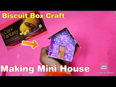 Kids Craft l Making of Mini House from Biscuit Box l No Color Paper