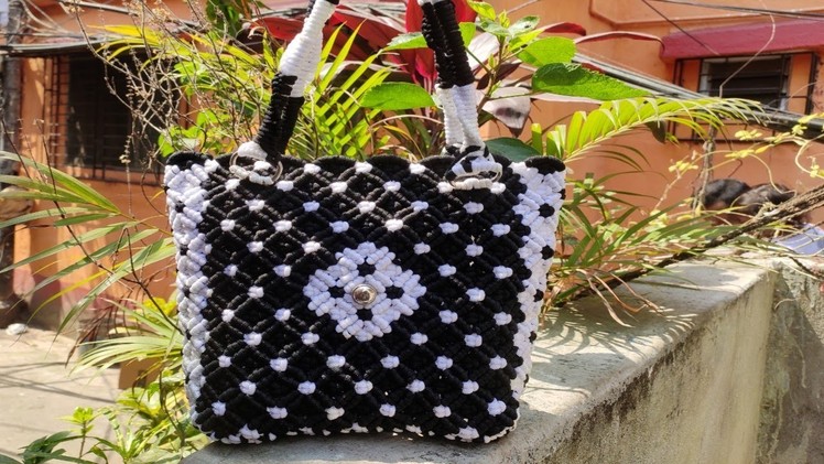 Macrame Bag New Design || Macrame Handbag || How To Make A Macrame Bag || #piyalishandcraft
