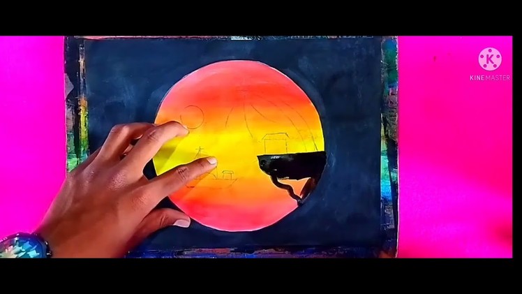 ????????Natural Painting in Circle for Beginners |???? Art for Home Decor ????| Painting Zone????????