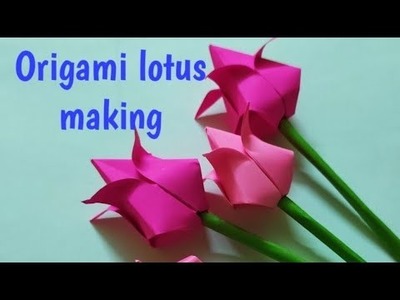 Origami lotus making . origami flowers tulpans ???? Origami Tulip ???? - Easy way to make a Tulip flower!