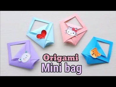 Origami mini paper bag| how to make paper bag| origami gift bag| paper craft| cute mini gift bag