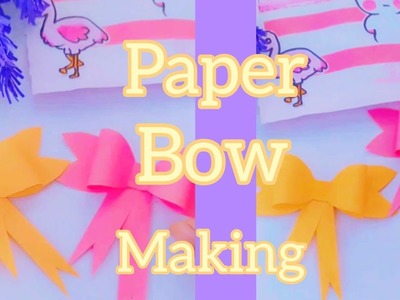 Paper bow making | diy school supplies | #video | nisha art and craft