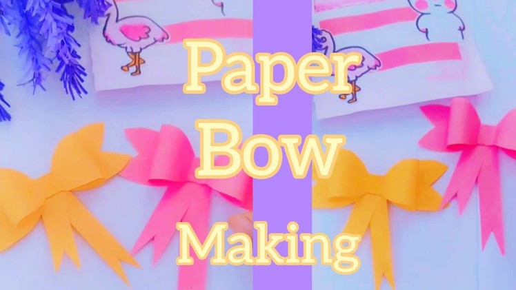 Paper bow making | diy school supplies | #video | nisha art and craft