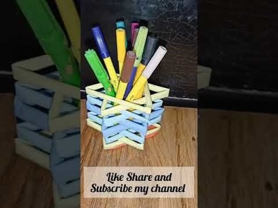 #shorts #handmade #papercraft #youtubeshorts #diy how to make pen stand at home\diy paper pen stand