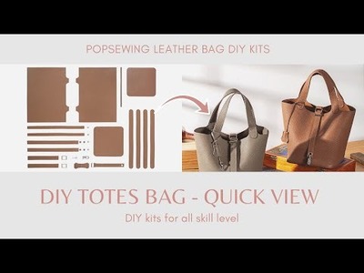 Top Grain Leather Lady Picotin Lock Totes Bag DIY Kit | POPSEWING™