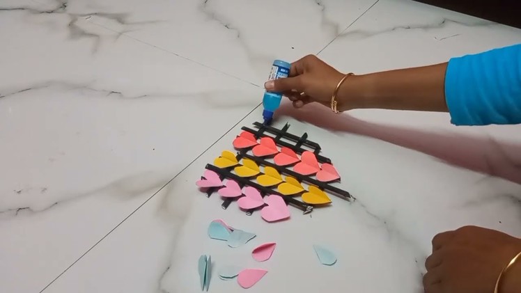 Unique Wall Decoration Ideas । Wall Hanging Craft। Heart Wall Decor. Room Decor  DIY