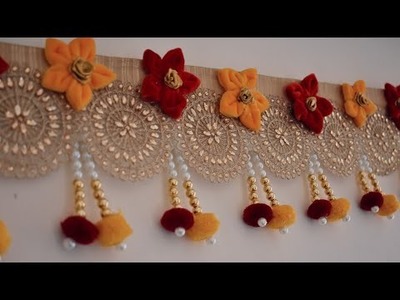 Velvet Fabric Toran Making At Home | Designer Bandanwar. Door Hanging DIY 2022