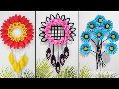 3 Easy paper craft wall hanging | Rose Paper flower wall decoration | Home decor | Diy Room decor