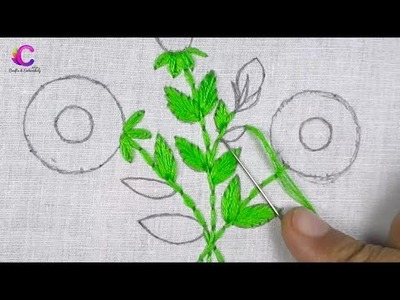 Beautiful Rose Flower Embroidery Design, Simple Flower Hand Embroidery Tutorial for Beginner