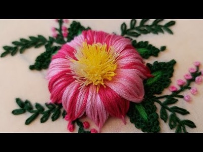 Gorgeous flower???????????? design with easy trick|hand embroidery