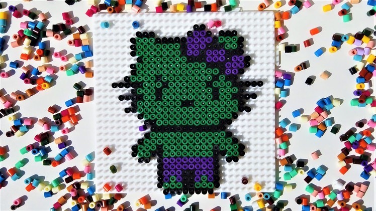 Hama Beads. Hello Kitty Hulk. Timelaps