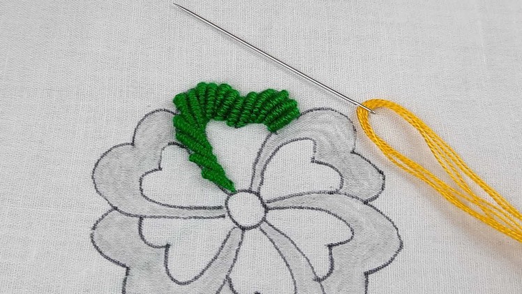 Hand embroidery another new  variation flower design with easy tutorial