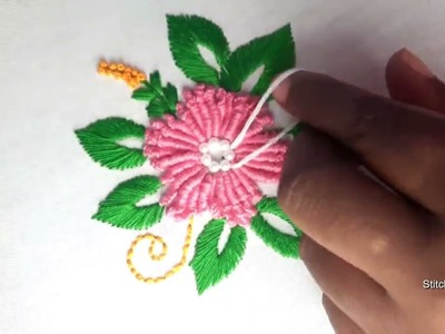 Hand embroidery brazilin embroidery design beautiful flower design