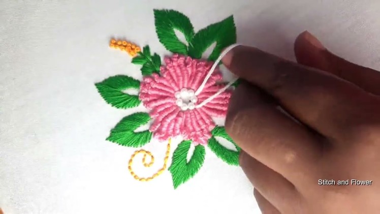 Hand embroidery brazilin embroidery design beautiful flower design