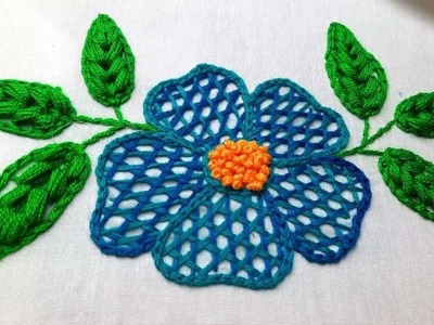 Hand embroidery design flower design for cushion cover design