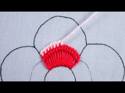 Hand embroidery elegant needle work easy floral design for beginners