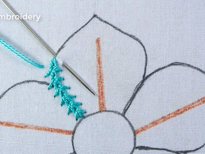 Hand Embroidery New Fusion Stitch Amazing Needle Work Flower Design  Easy Way To Embroidery Tutorial