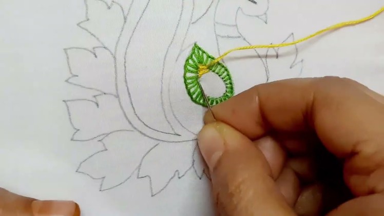 Hand Embroidery -  Peacock Hand Embroidery Design Tutorial for Beginners with Different Stitches