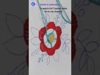 Hand Embroidery | Simple Brazilian Embroidery designs flowers, #shorts