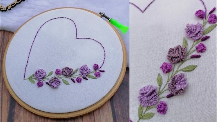 Heart shape Embroidery Design |Hand Embroidery | Embroidery Tutoriel | DIY