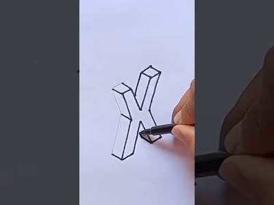 How to draw 3d letter x drawing tutorial with pencil #shorts
