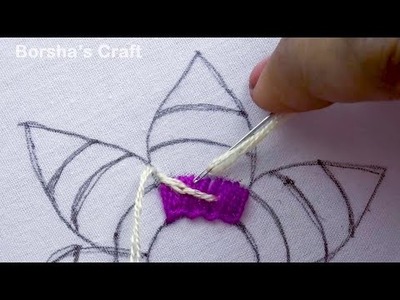 New Colourful Flower Hand Embroidery Needle work, Easy  flower embroidery Tutorial With Beads