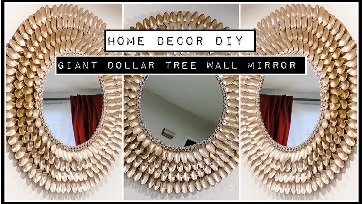 *NEW* Dollar Tree DIY Wall Decor | Dollar Tree DIYs 2022 | Giant Wall Mirror with Plastic Spoons