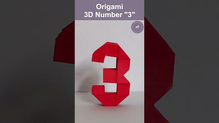 Origami 3D Number "3" | Paper Crafts Art Tutorial #Shorts