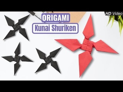 Origami: Kunai Shuriken | How to Make Paper Kunai Shuriken | Easy Origami Paper Ninja Star Kunai