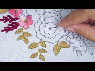 Super Unique Hoop Embroidery Design, Hoop Embroidery Tutorial, New Flower Hand Embroidery