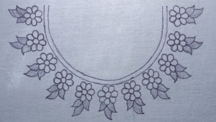 Very Beautiful Neck Hand  Embroidery Design, Latest Neckline Embroidery Idea For Dresses