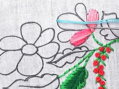 Very easy and flat hand embroidery work with easy sewing steps - new embroidery for beginners
