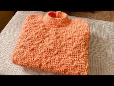 4-5 yrs kids sweater knitting pattern | sweater knitting | knitted sweater with back butttontake