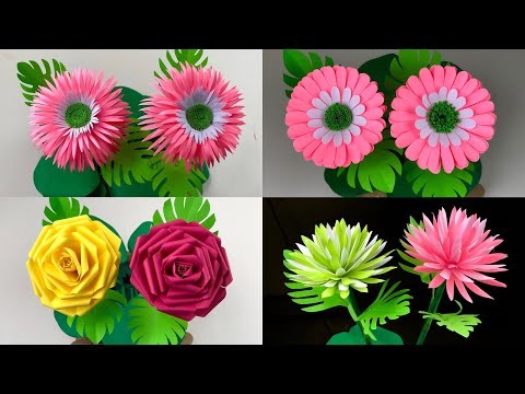 Amazing Paper Flower Making | Home Decor | Paper Flowers Easy | Paper Craft | Flower Making | DIY