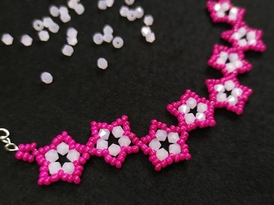 Bracelet tutorial. how to make a star-shaped bead bracelet