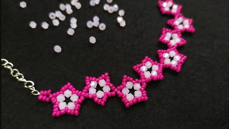 Bracelet tutorial. how to make a star-shaped bead bracelet