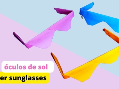 Como fazer oculos de papel | origami facil  | how to make paper sunglasses | origami sunglasses
