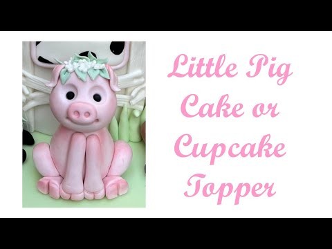 Cute little pig cake topper