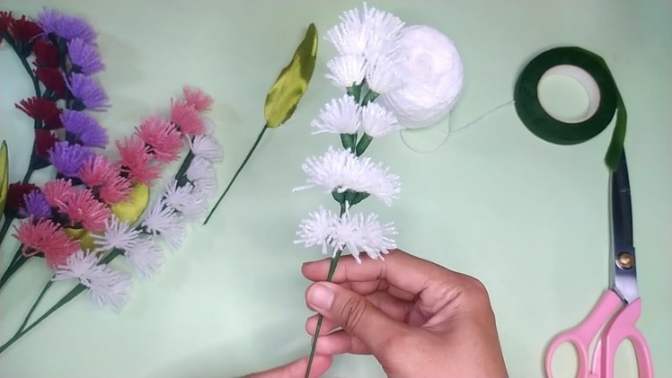 DIY | Tutorial making woolen flower easy | Tutorial Membuat Bunga Dari Benang Wool