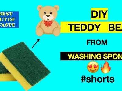 Easy Teddy Bear with Sponge????#shorts#diy#bestoutofwaste#craft#shreecraftplace