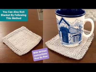 Home Decor Knitting | How to Knit Cup Mate Glass Cover | Easy Knit Coaster With Written Instruction