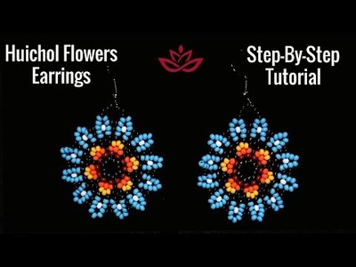 Huichol Large Flowers Earrings - Beading Tutorial || DIY