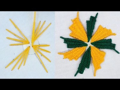 Amazing Trick - Easy Woolen Flower Making - Hand Embroidery Design#Shorts