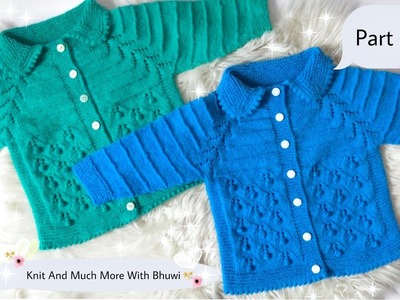 Beautiful Baby Cardigan Knitting With Designer Collar Part 3 || Baby Jacket || Baby Sweater || Bunai