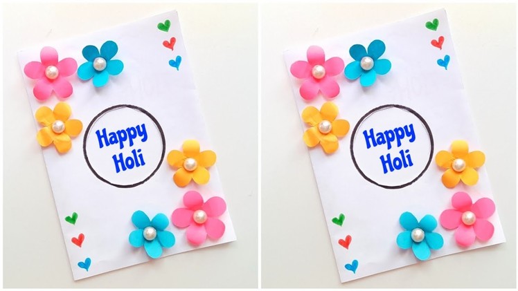 Beautiful Holi Card Idea • how to make holi greeting card • Easy Handmade holi card 2022 • holi card
