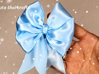 DIY 3-layer ribbon bow with fingers. Very easy. #Shorts